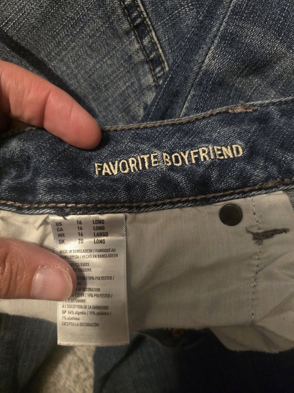 AE Favorite Boyfriend Dark Blue Flare Leg Jeans - Picture 2 of 3
